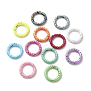 Spray Painted Alloy Spring Gate Ring, Twist Rings, Mixed Color, 28x5mm(PALLOY-H131-09)