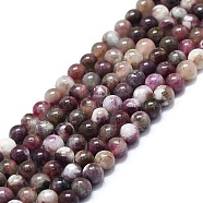Natural Plum Blossom Tourmaline Beads Strands, Round, 4.5~5mm, Hole: 0.8mm, about 78pcs/strand, 15.55''(39.5cm)(G-K245-A08-01)