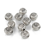 Tibetan Style Alloy Beads, Round, Antique Silver, 9.5x9mm, Hole: 2.6mm(PALLOY-P244-17AS)