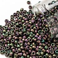 TOHO Round Seed Beads, Japanese Seed Beads, (709) Matte Color Iris Violet, 8/0, 3mm, Hole: 1mm, about 222pcs/bottle, 10g/bottle(SEED-JPTR08-0709)