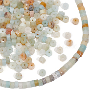 Elite 2 Strands Natural Flower Amazonite Beads Strands, Flat Round/Disc, Heishi Beads, 4~4.5x2~2.5mm, Hole: 1mm, about 150~152pcs/strand, 14.96 inch(38cm)(G-PH0002-29)