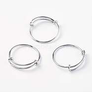 Expandable 304 Stainless Steel Rings, Flat Round, Stainless Steel Color, US Size 9 3/4(19.5mm)(X-RJEW-E143-04P)