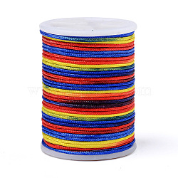 Segment Dyed Polyester Thread, Braided Cord, Colorful, 1mm, about 7.65 yards(7m)/roll(NWIR-I013-B-06)