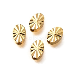 Brass Beads, Real 18K Gold Plated, Oval, 5.5x4x2.5mm, Hole: 1.2mm(KK-Z092-01G-G)