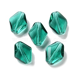 K9 Glass, Imitation Austrian Crystal Beads, Faceted, Rhombus, Dark Cyan, 10x8x4mm, Hole: 1.4mm(GLAA-R001-01A)