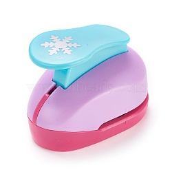 Plastic Embossing DIY Corner Paper Printing Card Cutter, with Alloy Findings, Snowflake, Random Single Color or Random Mixed Color, 9.2x5.7x6.9cm, Shape: 2.7~3.7cm(DIY-G006-XL-02)