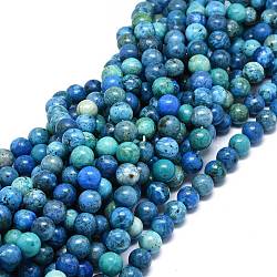 Natural Chrysocolla Beads Strands, Round, 12~12.5mm, Hole: 1.2mm, about 32~34pcs/strand, 15.55 inches(39.5cm)(G-O201A-01D)