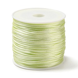 Nylon Rattail Satin Cord, Beading String, for Chinese Knotting, Jewelry Making, Yellow Green, 1mm, about 32.8 yards(30m)/roll(NWIR-L006-1mm-31)