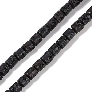 Natural Lava Rock Beads Strands, Column, 5x4mm, Hole: 1mm, about 76pcs/strand, 14.96''(38cm)