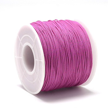 Polyester Cords, Medium Violet Red, 0.5~0.6mm, about 131.23~142.16 yards(120~130m)/roll