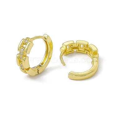 Rack Plating Brass Clear Cubic Zirconia Hoop Earrings for Women(EJEW-M213-38G)-2