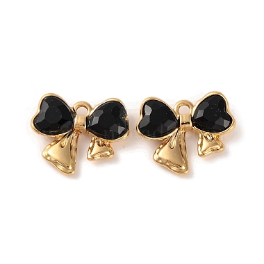 Golden Black Butterfly Alloy+Rhinestone Pendants