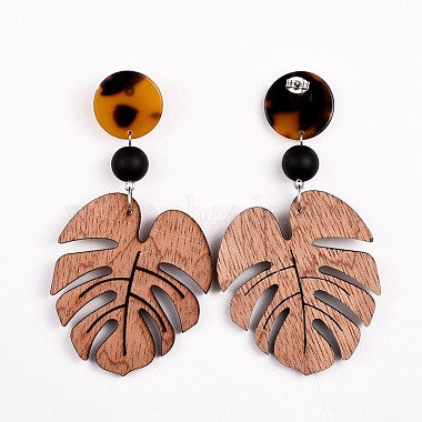 Wooden Dangle Earrings(EJEW-JE03320)-4