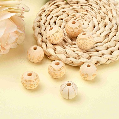 Unfinished Natural Wood European Beads(X-WOOD-T025-001-LF)-4