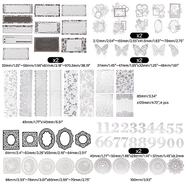 Black & White Lace DIY Scrapbooking Kits(STIC-WH0024-01)-2