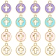 16Pcs 4 Colors Light Gold Plated Alloy Enamel Pendants(ENAM-FS0001-85)-1