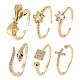 6Pcs 6 Style Adjustable Brass Micro Pave Clear Cubic Zirconia Cuff Rings(RJEW-LS0001-09G)-1