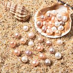 10Pcs Natural Cultured Freshwater Pearl Beads, Two Sides Polished, Seashell Color, 6~7x7~9x4~5mm, Hole: 1mm(PEAR-YW0001-33)