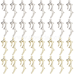 40Pcs 2 Colors Zinc Alloy Pendants, Antler, Mixed Color, 29x10.5x2.5mm, Hole: 1.4mm, 20pcs/color(FIND-SC0012-64)