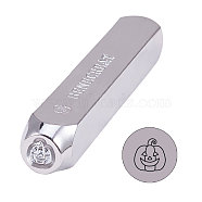 Iron Metal Stamps, for Imprinting Metal, Plastic, Wood, Leather, Pumpkin, 65.5x10mm(AJEW-BC0005-39E)