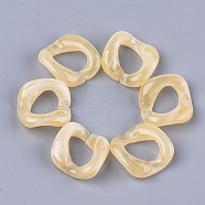 Acrylic Linking Rings, Quick Link Connectors, For Curb Chains Making, Imitation Gemstone Style, Twist, Wheat, 26.5x27.5x8mm, Hole: 17.5x11.5mm, about: 164pcs/484g(OACR-S021-25B)