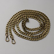 Bag Strap Chains, with Aluminum Curb Link Chains and Alloy Swivel Clasps, Antique Bronze, 160cm(IFIN-WH0051-01AB)