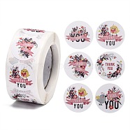 1 Inch Thank You Self-Adhesive Paper Gift Tag Stickers, for Party, Decorative Presents, Flat Round, Word, 25mm, 500pcs/roll(X-DIY-E027-A-02)