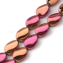 Electroplate Glass Bead Strands, Metallic Plated, Teardrop, Orchid, 18.5x12.5x6mm, Hole: 1mm, about 40pcs/strand, 29.29 inch(74.4cm)(EGLA-C001-FP01)