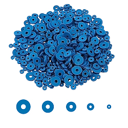 Eco-Friendly Handmade Polymer Clay Beads, Disc/Flat Round, Heishi Beads, Steel Blue, 11x7x3cm, about 3800~4000pcs/box(CLAY-PH0001-18C)