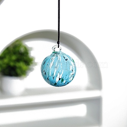 Hand-Blown Glass Christmas Ball Hanging Ornaments, Gazing Balls Garden Yard Patio or Lawn Xmas Tree Decor, Light Sky Blue, 260mm(PW-WGE4637-04)