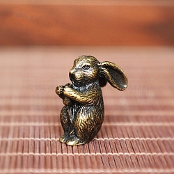 Chinese Zodiac Alloy Incense Burners Holder, Aromatherapy Furnace Home Decor, Rabbit, 15x15x30mm(PW-WG008E6-04)