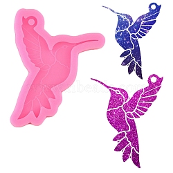 Bird Shape DIY Pendant Silicone Molds, for Keychain Making, Resin Casting Molds, For UV Resin, Epoxy Resin Jewelry Making, Hot Pink, 78x60x10mm, Inner Diameter: 70x54mm(SIMO-PW0001-325K)