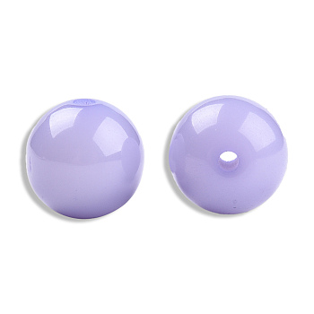 Opaque Resin Beads, Round, Medium Purple, 12x11.5mm, Hole: 1.6~1.8mm