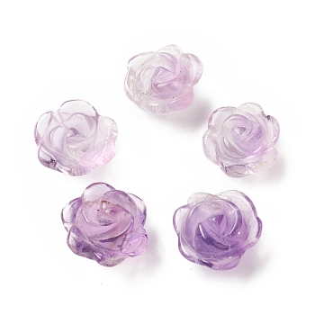 Natural Amethyst Beads, Flower, 12~16x11.5~15x7~11mm, Hole: 0.8~1mm