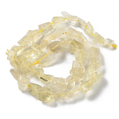 Raw Rough Natural Lemon Quartz Beads Strands(G-B065-C10)-3