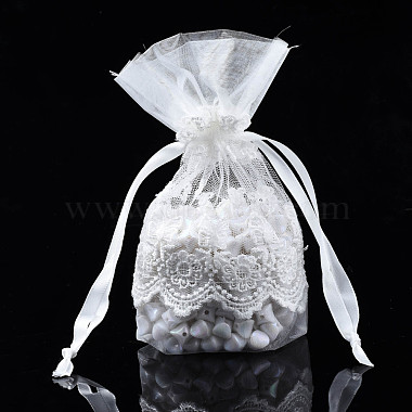 Creamy White Rectangle Organza Bags