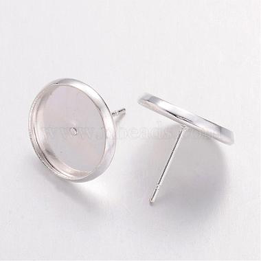 Silver Color Plated Brass Ear Studs Settings(X-IFIN-Q005-S)-2