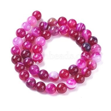 Natural Striped Agate/Banded Agate Beads Strands(G-G582-6mm-56)-2