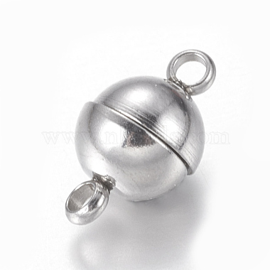 304 Stainless Steel Magnetic Clasps with Loops(X-STAS-K006-5.5mm-04C)-2