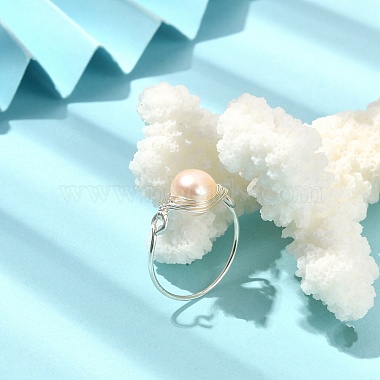 Natural Pearl Braided Bead Finger Ring(RJEW-JR00586-01)-2
