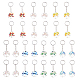 28Pcs 7 Colors Alloy Glass Keychains(KEYC-FH00005)-1