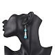 Brass Synthetic Turquoise Dangle Earrings(EJEW-JE06535-02)-2