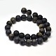 Frosted Natural Golden Sheen Obsidian Round Bead Strands(G-F266-04-12mm)-2