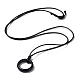 Natural Obsidian Ring Pendant Necklace with Waxed Cords(NJEW-R262-01A-10)-2