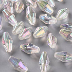 Transparent Acrylic Beads, AB Color Plated, Bicone, Clear AB, 14.5x7.5mm, Hole: 2mm(TACR-S156-009)