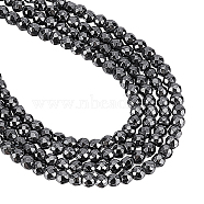 2 Strands Non-magnetic Synthetic Hematite Beads Strands, Faceted, Round, 2~2.5x2mm, Hole: 0.2mm, about 158~205pcs/strand, 15.7~16.7 inch(40~42.5cm)(G-NB0004-67)