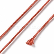 Polyester Twisted Cord, Round, for DIY Jewelry Making, FireBrick, 1.2mm, about 38.28 Yards(35m)/Roll(OCOR-G015-01B-11)