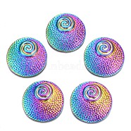 Rainbow Color Alloy Pendants, Cadmium Free & Nickel Free & Lead Free, Flat Round, 37.5x7mm, Hole: 3mm(PALLOY-N156-161-NR)