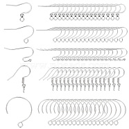 300Pcs 5 Style 304 Stainless Steel Earring Hooks, Balloon Ear Wire, Ball End Ear Wire, French Hooks with Coil and Ball, Stainless Steel Color, 13~22x12~22x2mm, Hole: 2~2.5mm, Pin: 0.7~0.8mm, 60Pcs/style(STAS-BBC0004-44)