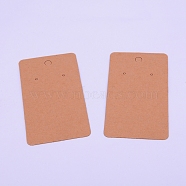 kraft Paper Earring Card Holder for Earring Display, Ear Studs and Hanging Earrings, Rectangle, BurlyWood, 89x50x0.3mm, Hole: 1mm and 6mm(DIY-WH0167-83A)